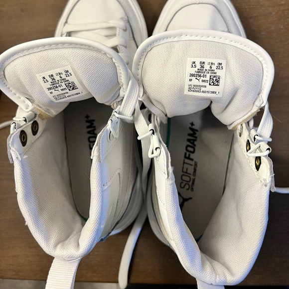 SOLD Puma Women's Kaia Mid high top Platform white lace up Sneakers shoes size 6 - Picture 8 of 9